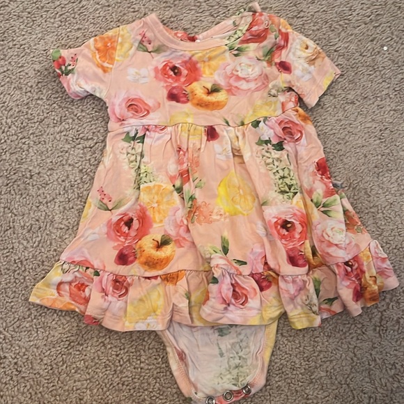 Posh Peanut
Baby Girl's Jill Marie Floral Fruit Print Dress With Bloomers - Picture 6 of 6